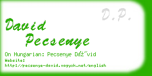 david pecsenye business card